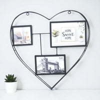 Heart - Shaped Black Metal Photo Collage Frame - Showcase Your Memories - Cherish Home