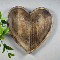Heart Shaped Brown Natural Mango Wood Fruit Bowl - Cherish Home