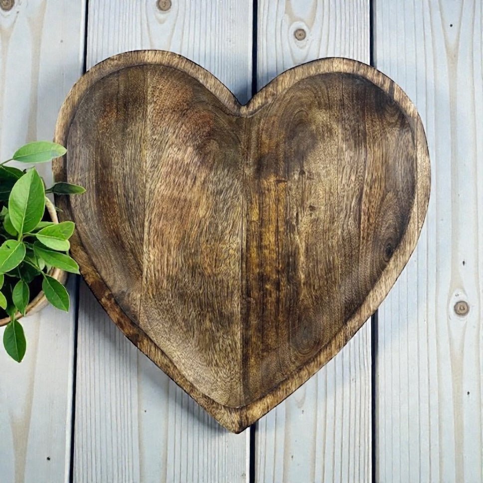Heart Shaped Brown Natural Mango Wood Fruit Bowl - Cherish Home