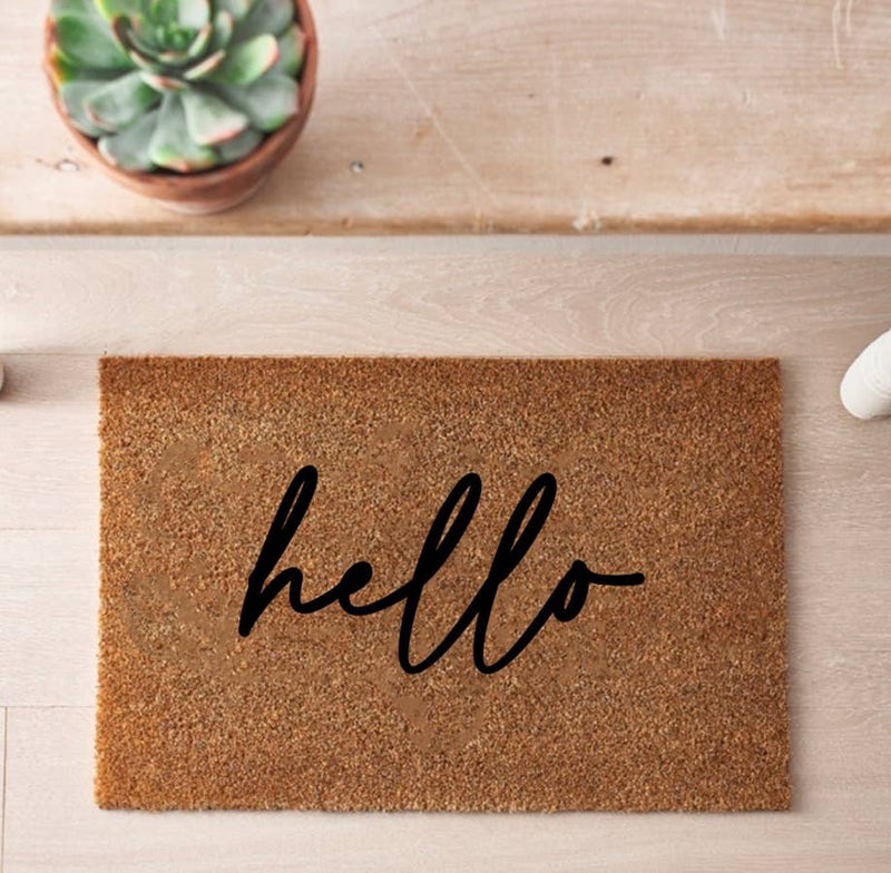 Hello Doormat - 60cm Non - Slip Entrance Mat for Indoor Outdoor - Cherish Home