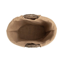 Hessian Lined Oval Wicker Log Basket - Cherish Home
