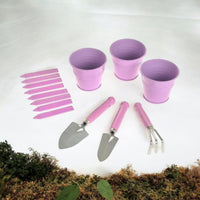 Home Growing Planting Kit Herb Planting 3 Pots Miniature Tools Nursery Pot Lilac - Cherish Home