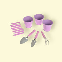 Home Growing Planting Kit Herb Planting 3 Pots Miniature Tools Nursery Pot Lilac - Cherish Home