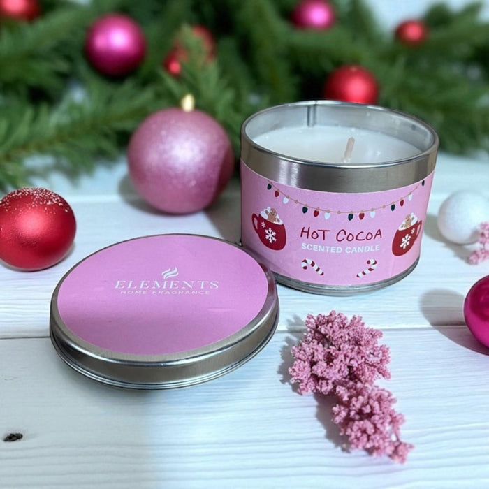 Hot Cocoa Small Candly Cane and Hot Chocolate Design Candle - Cherish Home