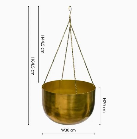 Indoor Antique Brass Hanging Planter - Cherish Home