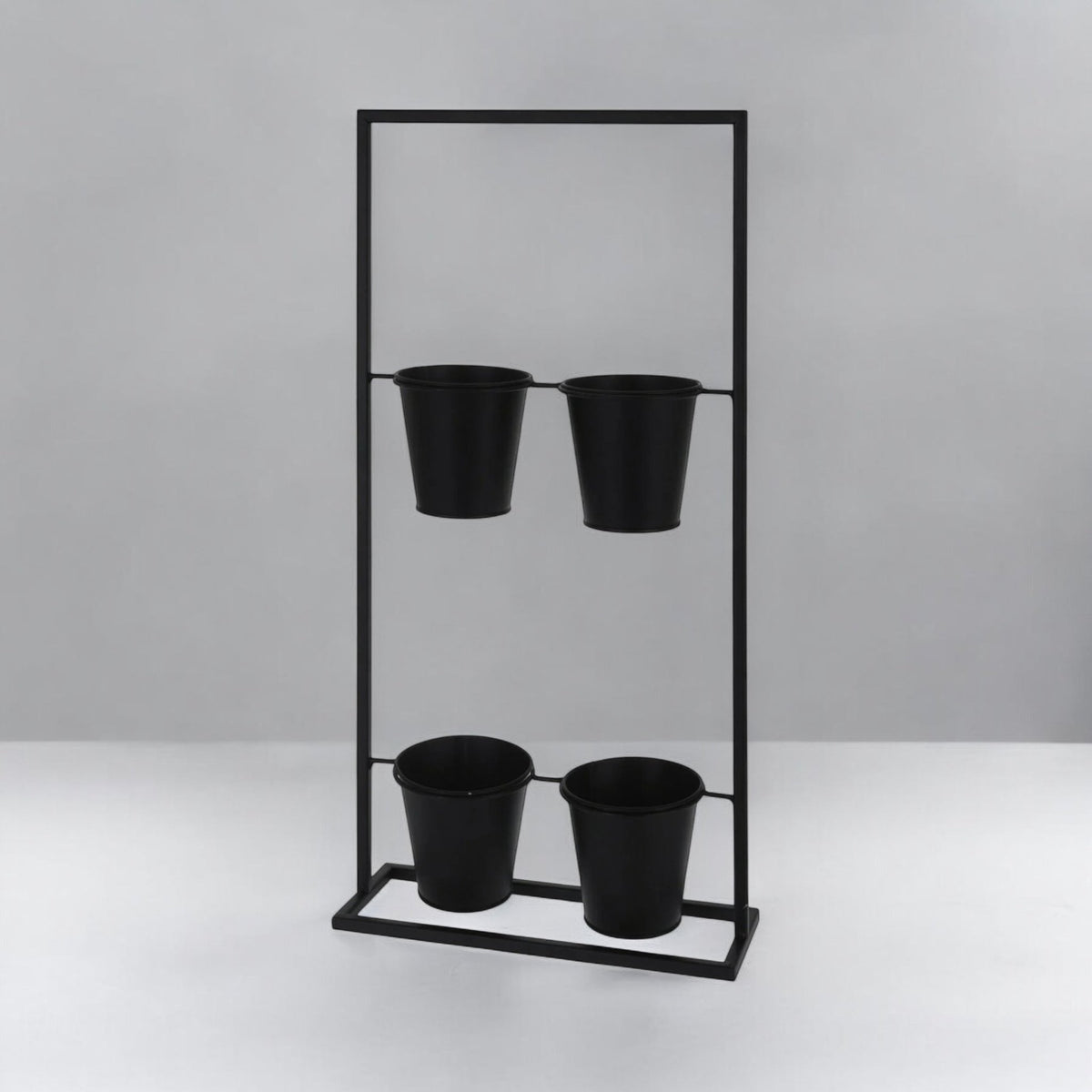 Indoor Or Outdoor Black Metal Herb Plant Planter Set of 4 Plant Pots - Cherish Home