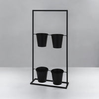 Indoor Or Outdoor Black Metal Herb Plant Planter Set of 4 Plant Pots - Cherish Home