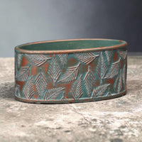 Industrial Luxe Green & Copper Wash Cement Oval Planter 20cm - Cherish Home