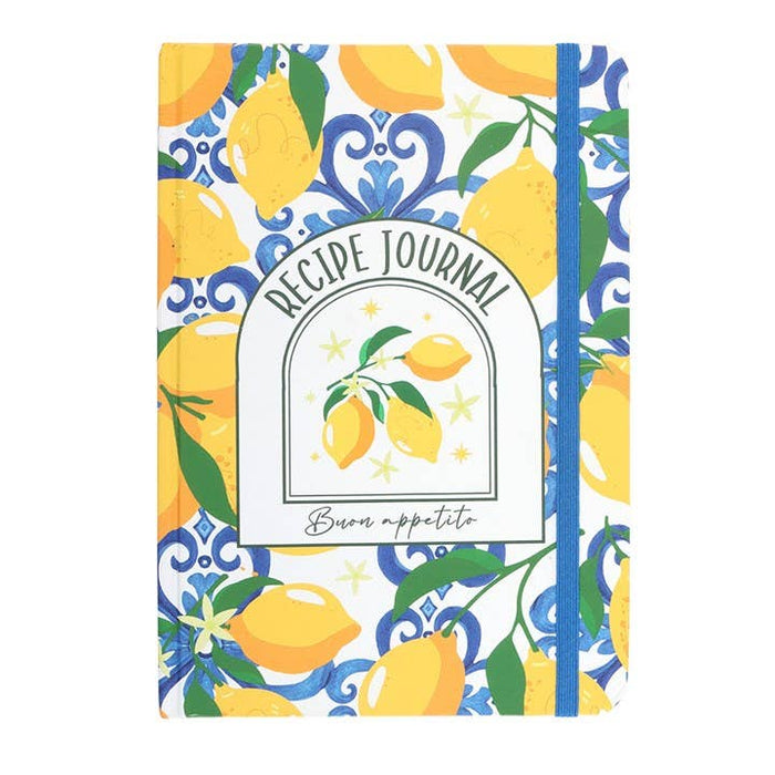 Italian Lemon Print A5 Recipe Journal Gift Birthday New Home Selfcare - Cherish Home