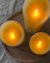 Ivory Colour Real Wax Flameless Vanilla - Scented Battery Candles - Cherish Home