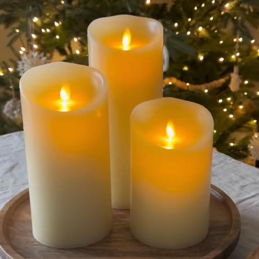 Ivory Colour Real Wax Flameless Vanilla - Scented Battery Candles - Cherish Home