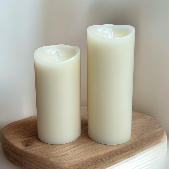 Ivory Real Wax Flameless Vanilla - Scented Battery Candles Set of 2 - Cherish Home