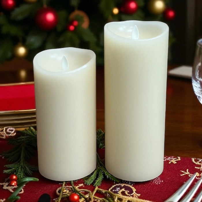 Ivory Real Wax Flameless Vanilla - Scented Battery Candles Set of 2 - Cherish Home