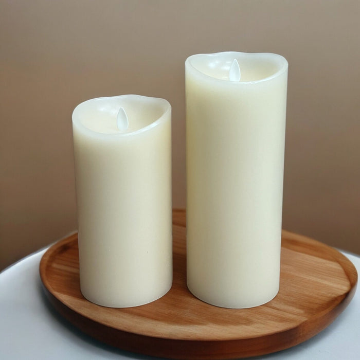 Ivory Real Wax Flameless Vanilla - Scented Battery Candles Set of 2 - Cherish Home