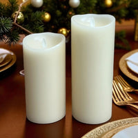 Ivory Real Wax Flameless Vanilla - Scented Battery Candles Set of 2 - Cherish Home