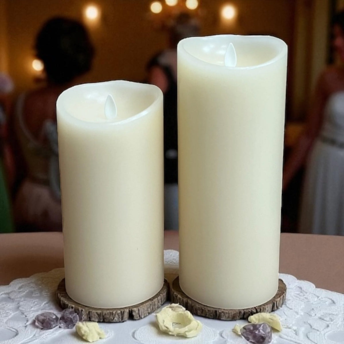 Ivory Real Wax Flameless Vanilla - Scented Battery Candles Set of 2 - Cherish Home