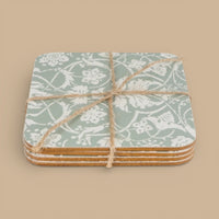 Jeff Banks Jacquard Sage Green Tea Towels & Coasters Bundle Set - Cherish Home