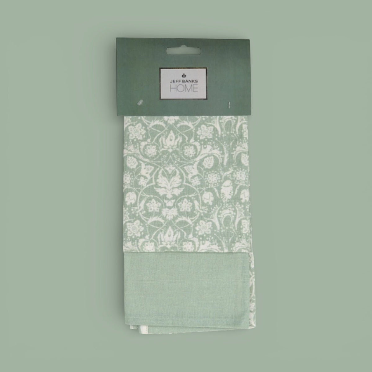 Jeff Banks Jacquard Sage Green Tea Towels & Coasters Bundle Set - Cherish Home