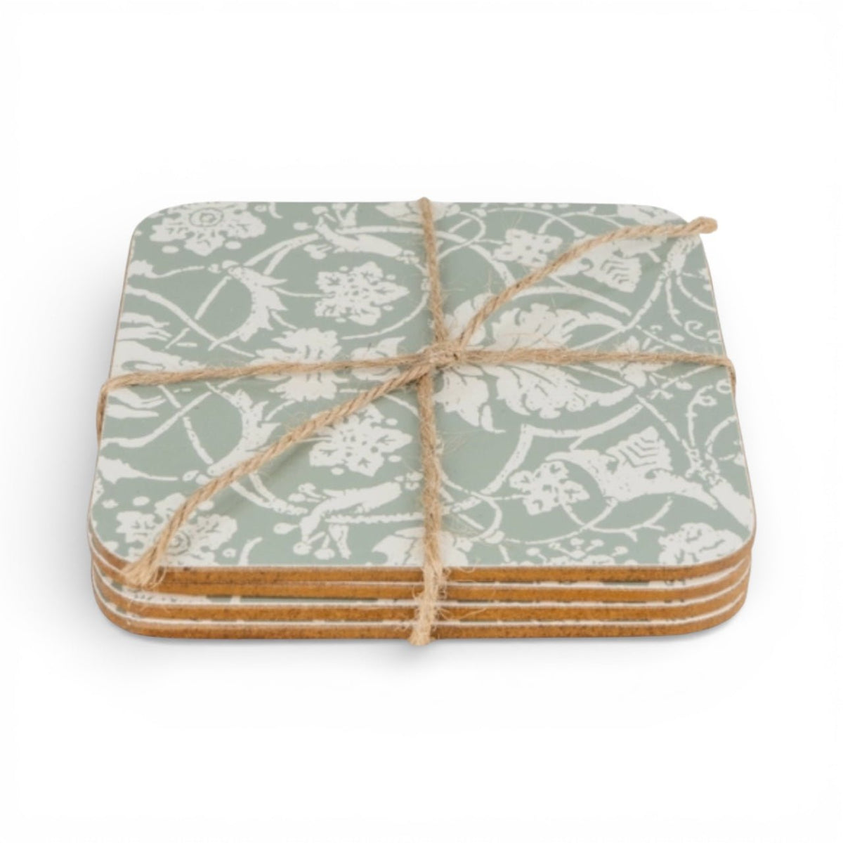 Jeff Banks Jacquard Sage Green Tea Towels & Coasters Bundle Set - Cherish Home