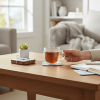 Jeff Banks Leafy Trellis Blue Tea Towels & Coasters Bundle Set - Cherish Home