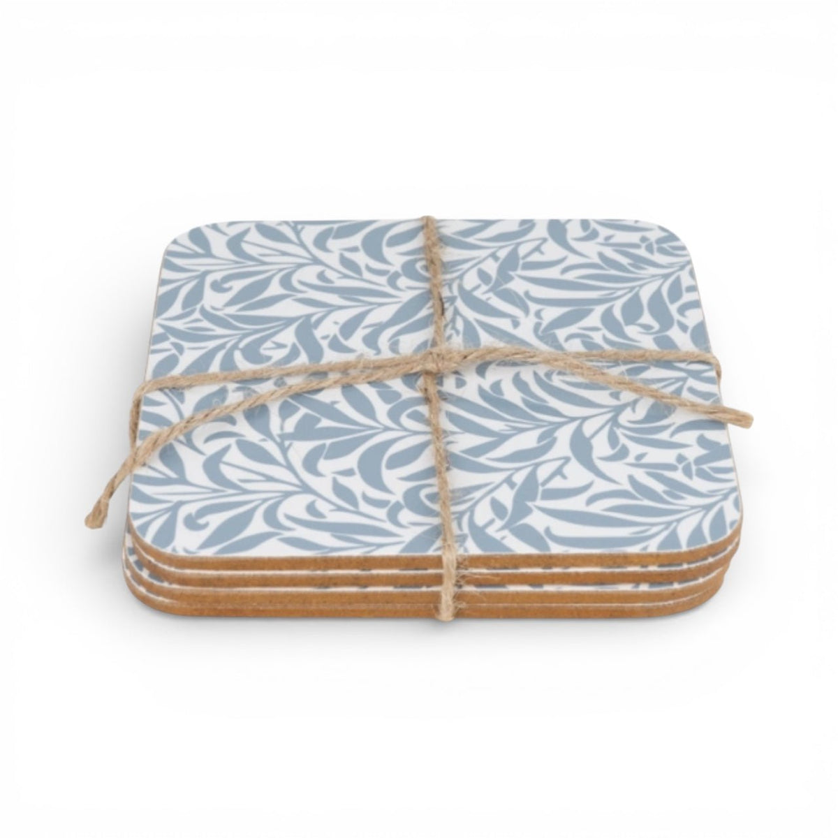Jeff Banks Leafy Trellis Blue Tea Towels & Coasters Bundle Set - Cherish Home