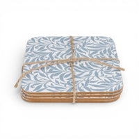 Jeff Banks Leafy Trellis Blue Tea Towels & Coasters Bundle Set - Cherish Home