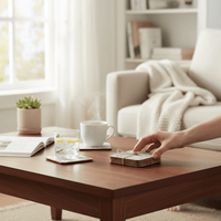 Jeff Banks Leafy Trellis Blue Tea Towels & Coasters Bundle Set - Cherish Home