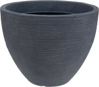 Koopman 39cm Round Flower Bowl Stone Grey UV - Resistant Large Plastic Planter - Cherish Home