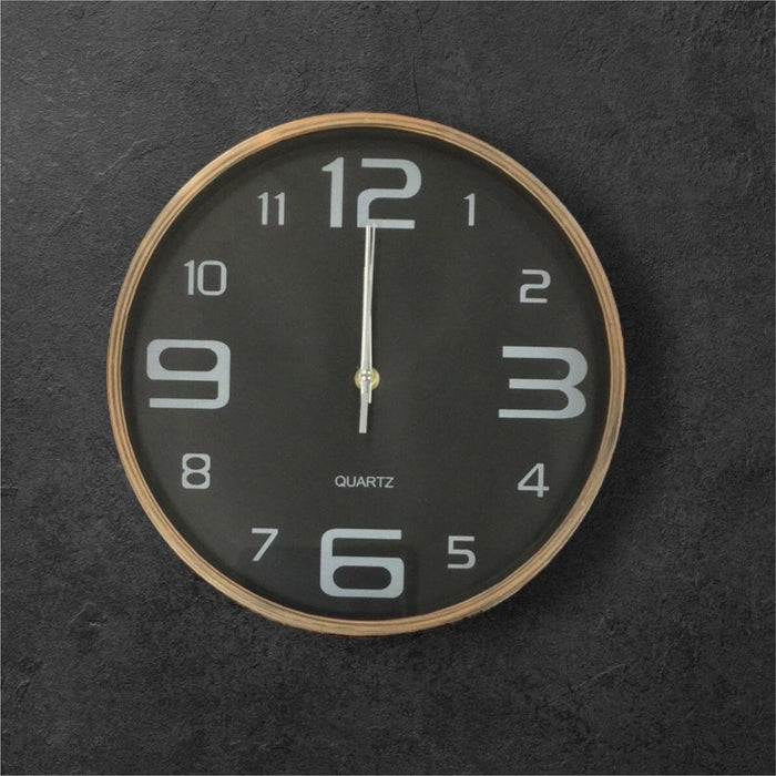 Large 30cm Round Wall Clock With Quartz Movement Brushed Copper - Cherish Home