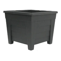 Large 32cm Dia Square Planter, Black Plastic Plant Pot - Cherish Home