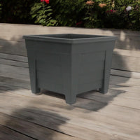 Large 32cm Dia Square Planter, Black Plastic Plant Pot - Cherish Home