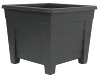 Large 32cm Dia Square Planter, Black Plastic Plant Pot - Cherish Home