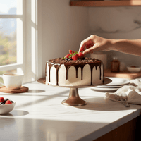 Large 33cm Glass Cake Stand on Pedestal Centrepiece - Cherish Home