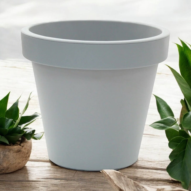 Large 34cm Rammento Plant Pot, Light Grey, 22L - Cherish Home