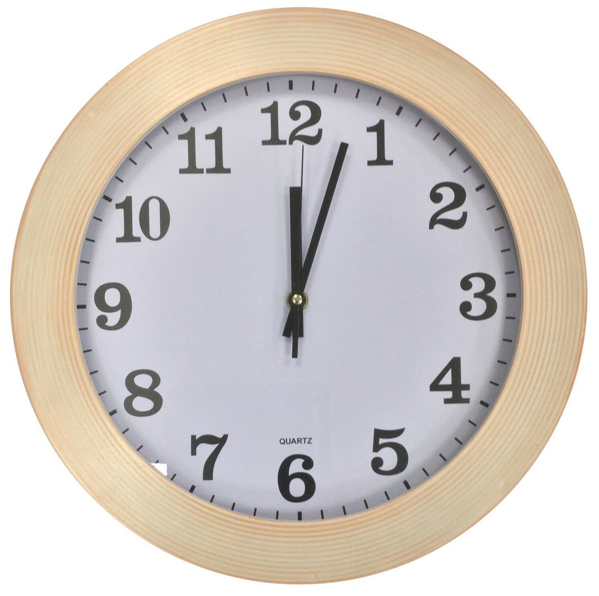 Large 35cm Round Wall Clock With Quartz Movement Light Red Pattern - Cherish Home