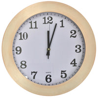 Large 35cm Round Wall Clock With Quartz Movement Light Red Pattern - Cherish Home