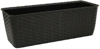 Large 40cm Brown Rattan Planters & Water Reserve Window Box Pot - Cherish Home