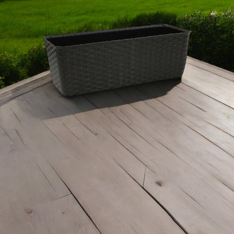 Large 40cm Brown Rattan Planters & Water Reserve Window Box Pot - Cherish Home