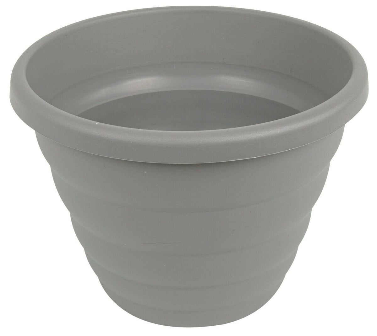 Large 40cm Round Rippled Grey Barrel Planter 22L - Cherish Home