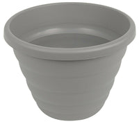 Large 40cm Round Rippled Grey Barrel Planter 22L - Cherish Home