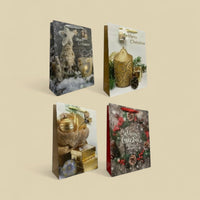 Large Christmas Gift Bags Set of 8 Present Bags Festive Xmas Design With Handles - Cherish Home