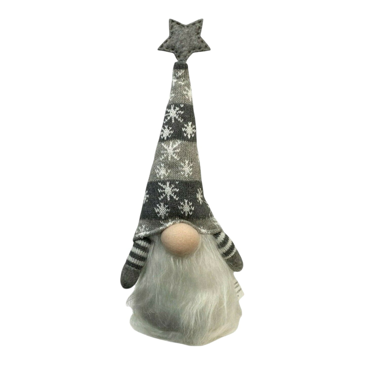 Large Christmas Gonk Decoration Grey & White Xmas Gnome Ornament 35cm - Cherish Home