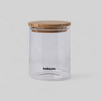 Large Clear Airtight Glass Canister 900ml/1.2L Kitchen Storage Jar with Wood Lid - Cherish Home