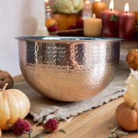 Large Hammered Metal Copper - style Fruit Bowl - Cherish Home