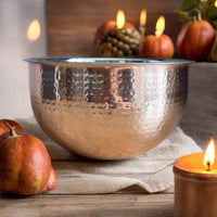 Large Hammered Metal Copper - style Fruit Bowl - Cherish Home