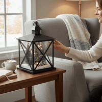 Large LED Christmas Snow Lantern Car Black - Cherish Home