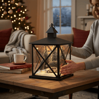 Large LED Christmas Snow Lantern Car Black - Cherish Home