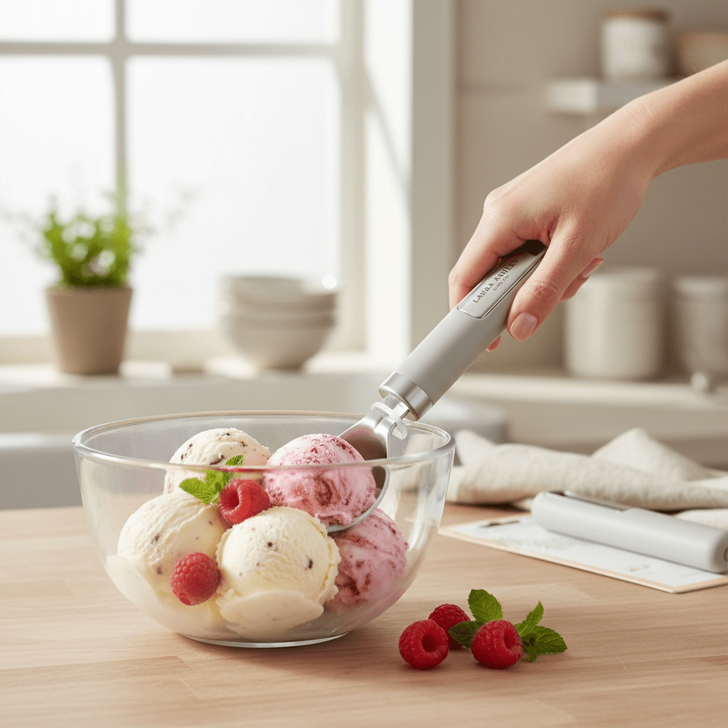 Laura Ashley Cookware Dark Dove Grey Ice Cream Spoon Kitchen Accessory - Cherish Home