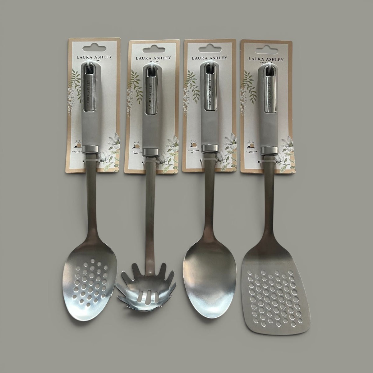 Laura Ashley Cookware Dark Dove Grey Set of 4 Utensil Accessories - Cherish Home