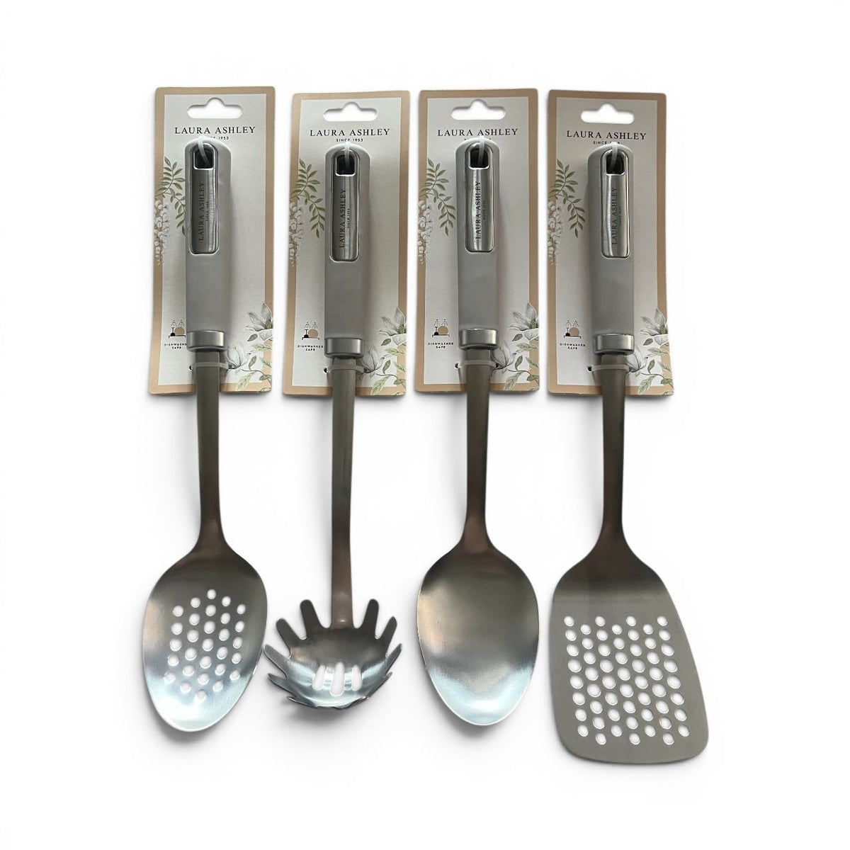 Laura Ashley Cookware Dark Dove Grey Set of 4 Utensil Accessories - Cherish Home